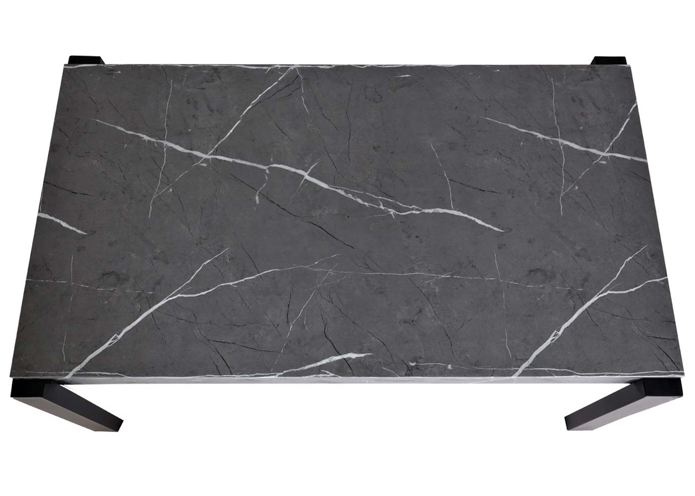 Cosmo Casa - Eettafel - Industrieel metaal frame - Marmerlook - Grijs - 140×80 cm