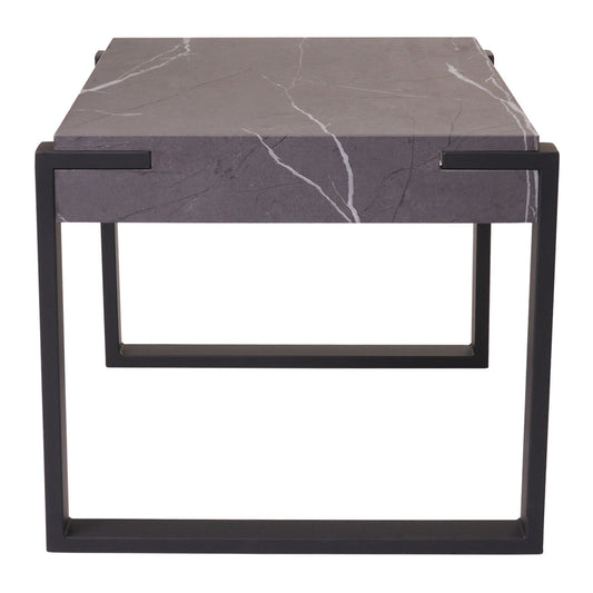 Cosmo Casa - Bijzettafel - Salontafel & Nachtkastje - Metaal & MDF - Marmerlook Grijs - 51×50×54 cm