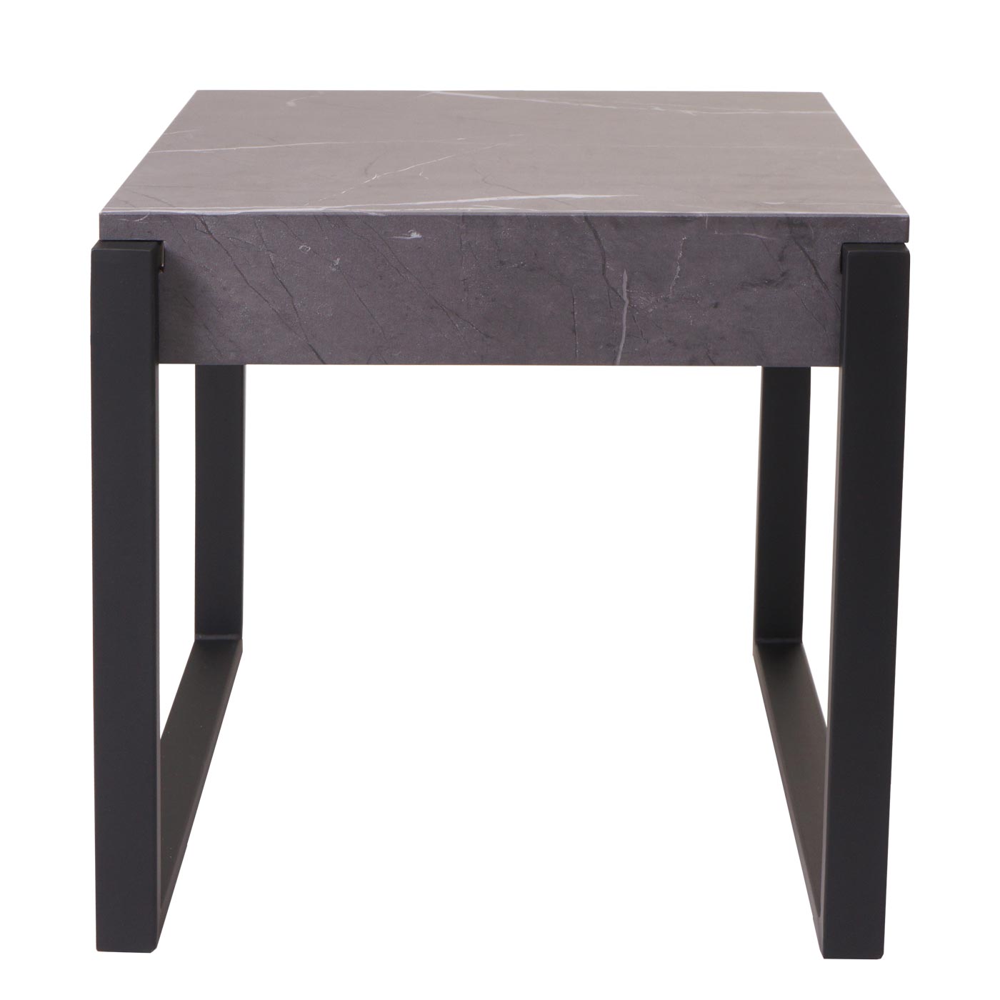 Cosmo Casa - Bijzettafel - Salontafel & Nachtkastje - Metaal & MDF - Marmerlook Grijs - 51×50×54 cm