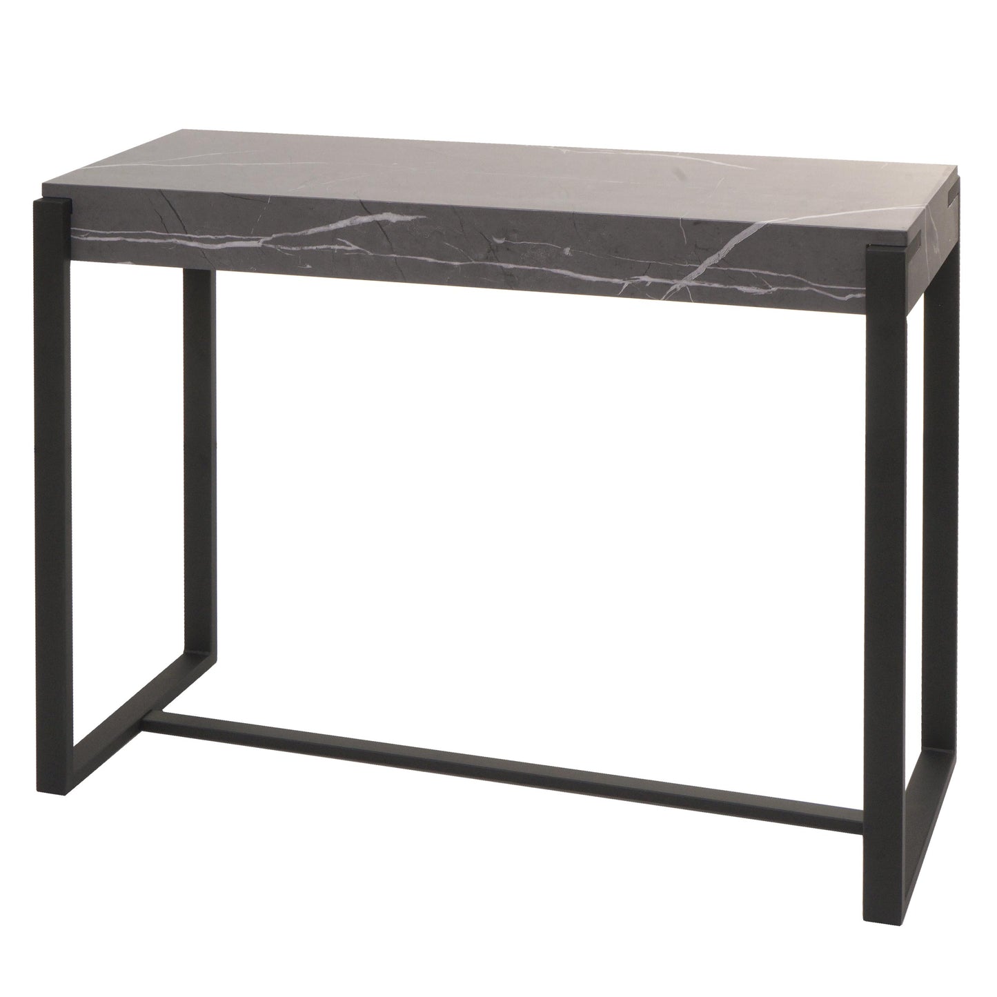 Cosmo Casa - Consoletafel - Telefoontafel & Werktafel - Metaal - Marmerlook Grijs - 81×100×40 cm