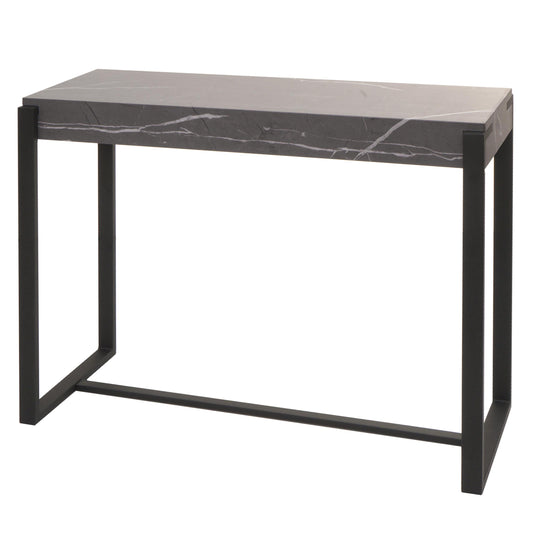 Cosmo Casa - Consoletafel - Telefoontafel & Werktafel - Metaal - Marmerlook Grijs - 81×100×40 cm