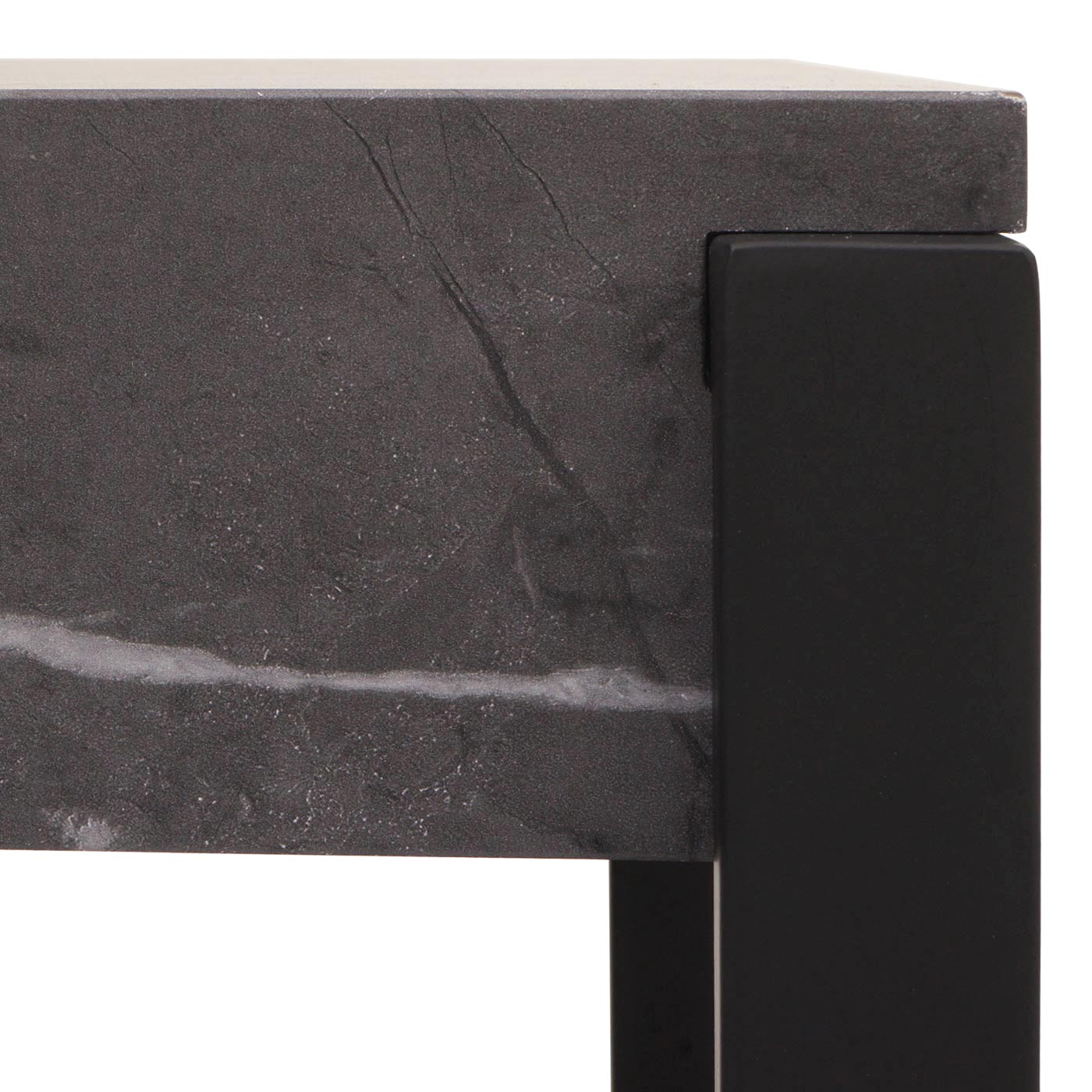 Cosmo Casa - Consoletafel - Telefoontafel & Werktafel - Metaal - Marmerlook Grijs - 81×100×40 cm