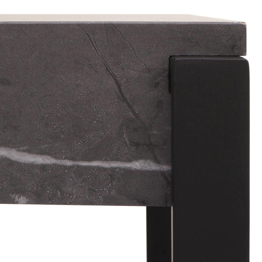 Cosmo Casa - Consoletafel - Telefoontafel & Werktafel - Metaal - Marmerlook Grijs - 81×100×40 cm