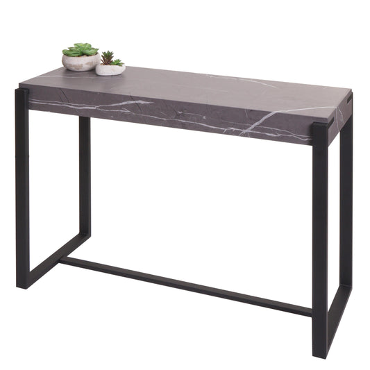 Cosmo Casa - Consoletafel - Telefoontafel & Werktafel - Metaal - Marmerlook Grijs - 81×100×40 cm
