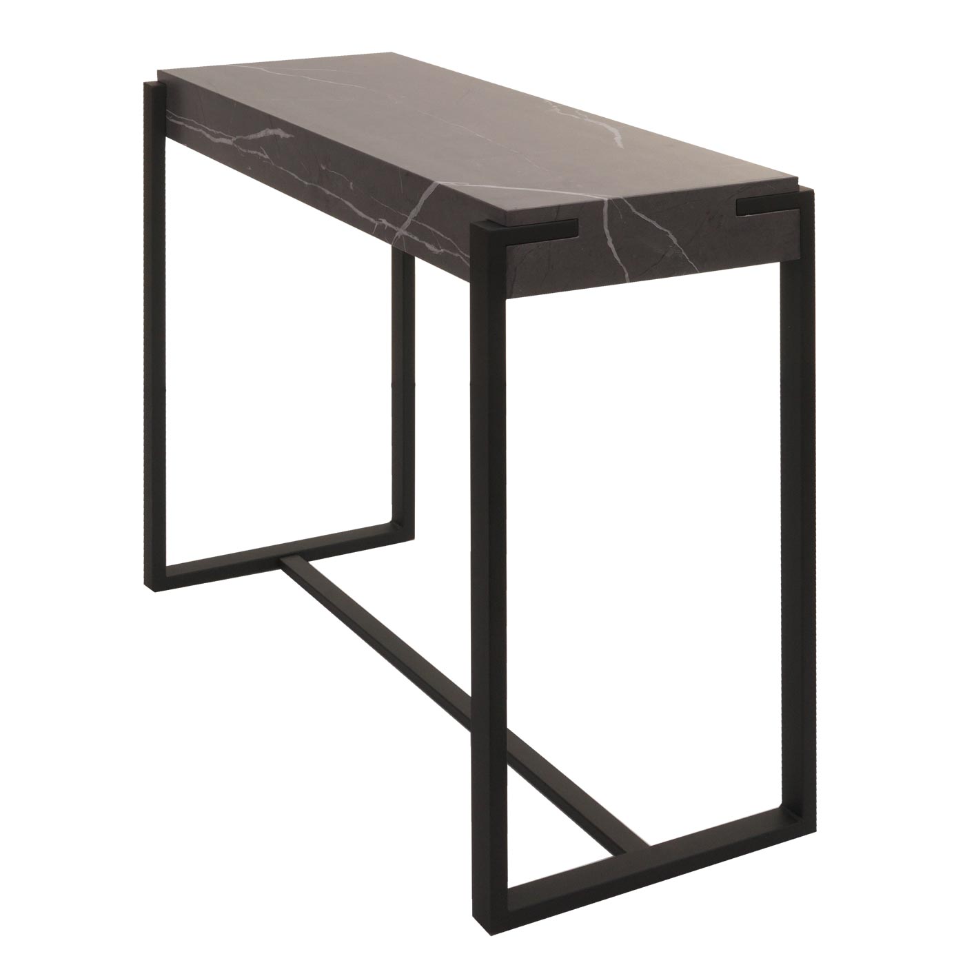 Cosmo Casa - Consoletafel - Telefoontafel & Werktafel - Metaal - Marmerlook Grijs - 81×100×40 cm