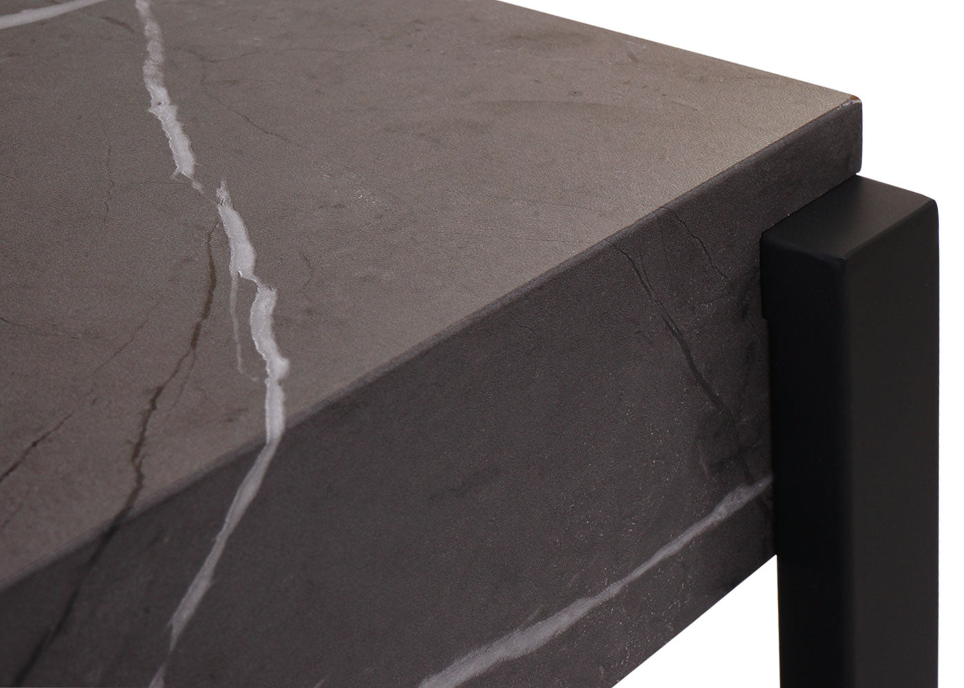 Cosmo Casa - TV-rek - Lowboard - Houtlook & Metaal - Marmerlook Grijs - 42×120×44 cm