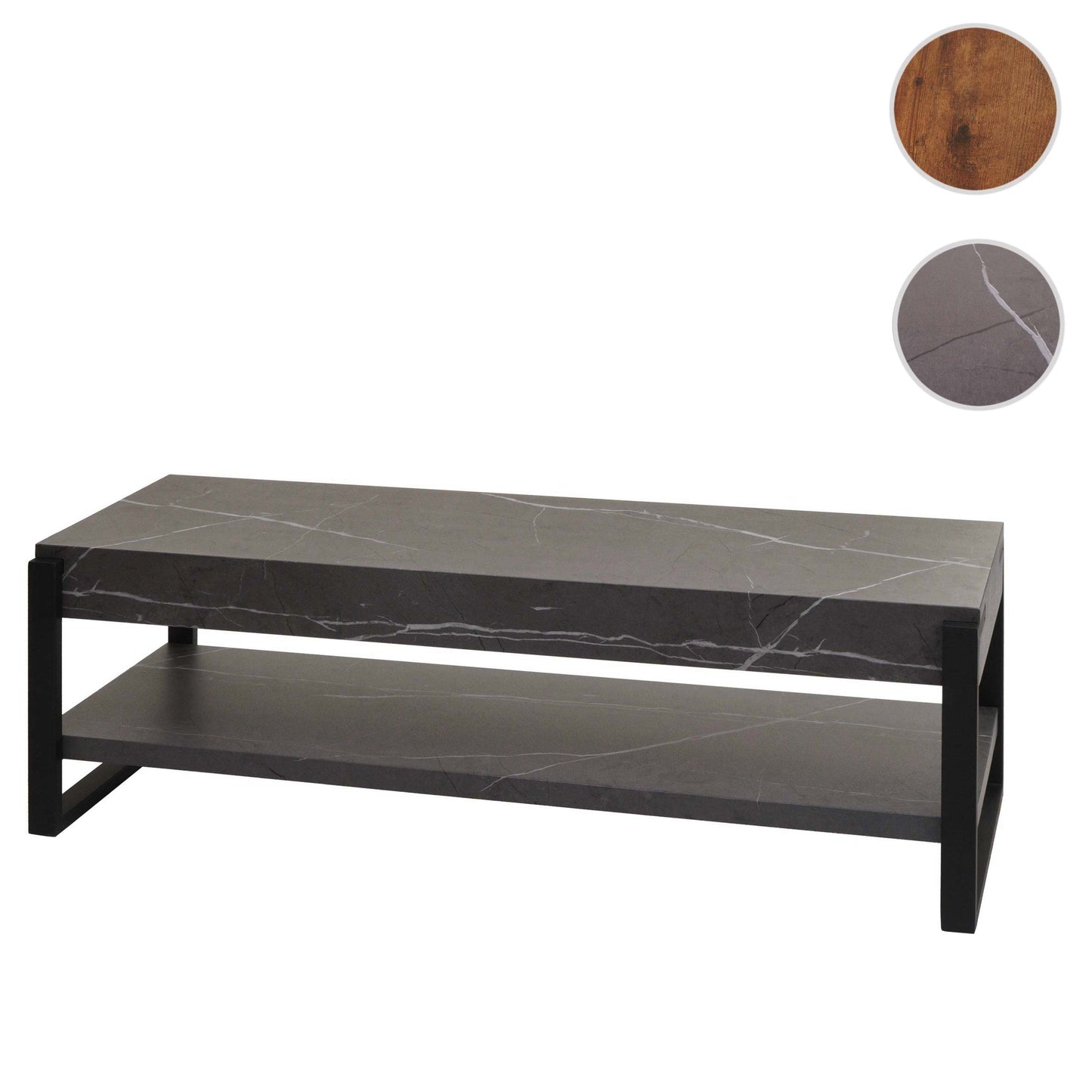 Cosmo Casa - TV-rek - Lowboard - Houtlook & Metaal - Marmerlook Grijs - 42×120×44 cm