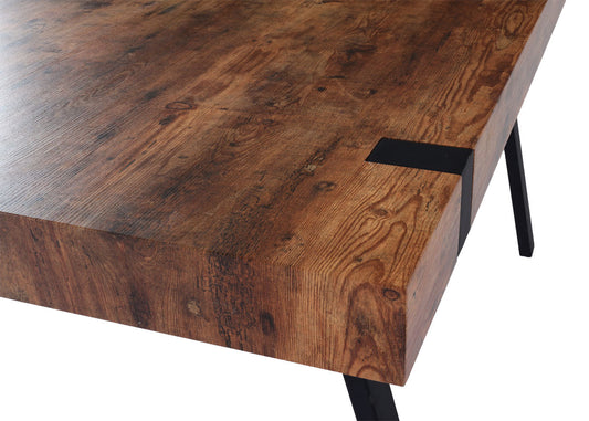Cosmo Casa - Eettafel - Industrieel metaal frame - Hout - Donker wild eiken - 150×90 cm