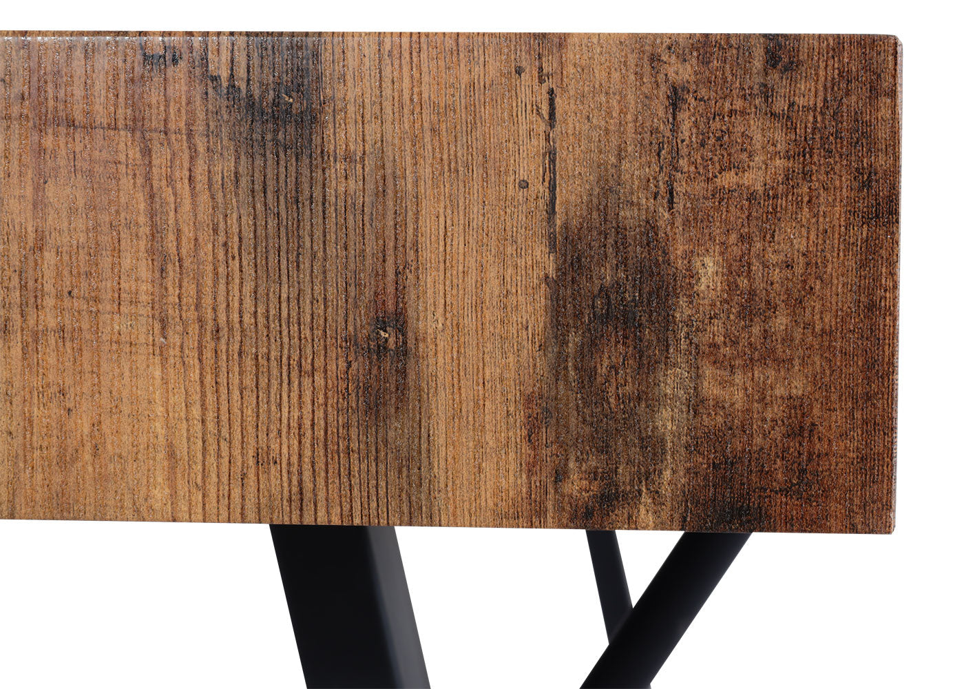 Cosmo Casa - Eettafel - Industrieel metaal frame - Hout - Donker wild eiken - 150×90 cm