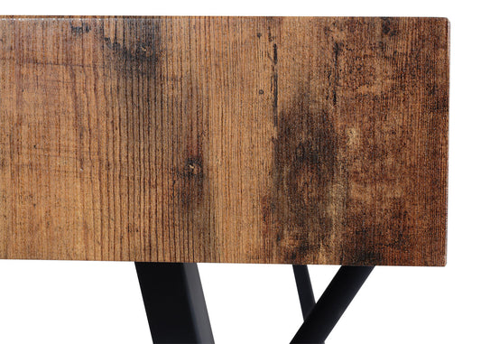 Cosmo Casa - Eettafel - Industrieel metaal frame - Hout - Donker wild eiken - 150×90 cm