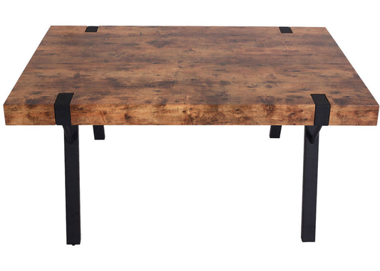 Cosmo Casa - Eettafel - Industrieel metaal frame - Hout - Donker wild eiken - 150×90 cm