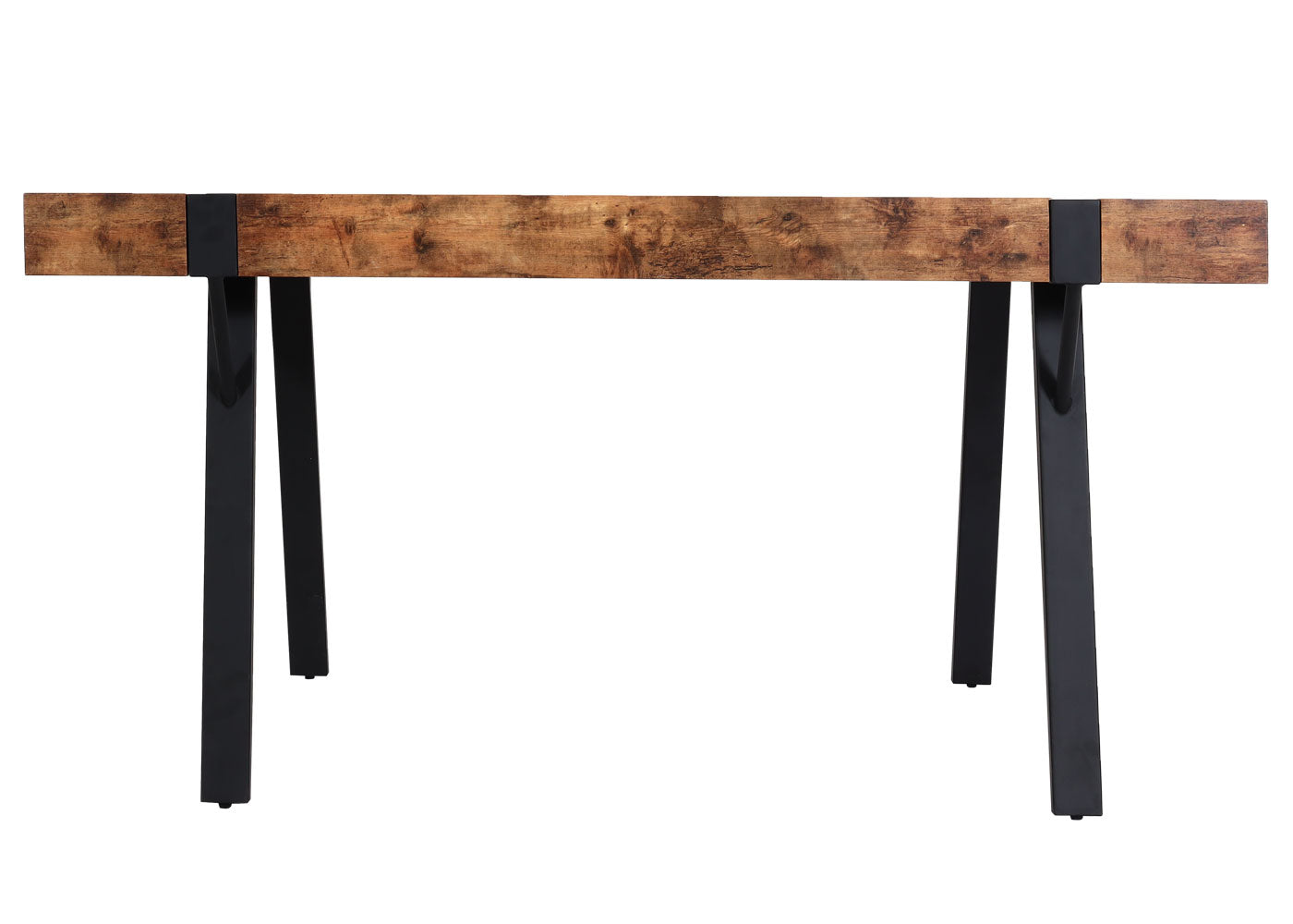 Cosmo Casa - Eettafel - Industrieel metaal frame - Hout - Donker wild eiken - 150×90 cm