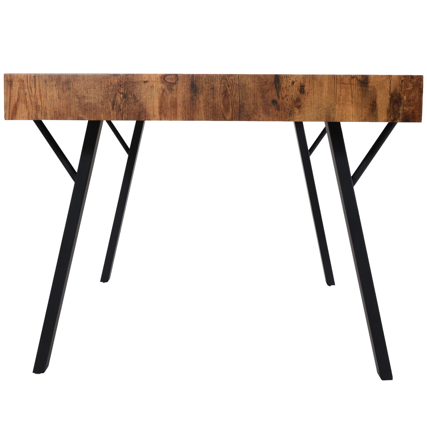 Cosmo Casa - Eettafel - Industrieel metaal frame - Hout - Donker wild eiken - 150×90 cm