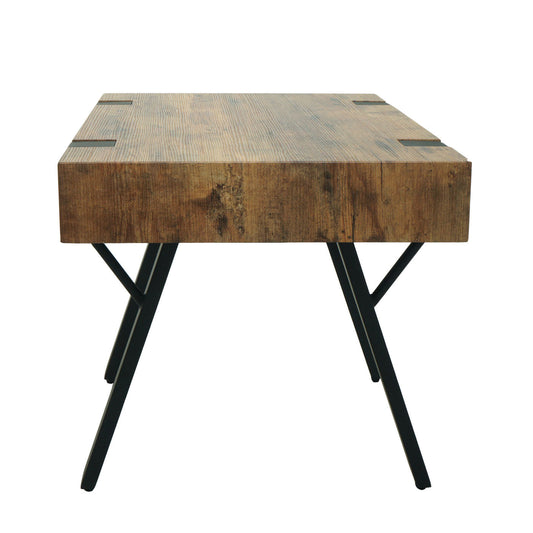 Cosmo Casa - Bijzettafel - Salontafel & Nachtkastje - MDF & Metaal - Dark Wild Eiken - 50×50×50 cm