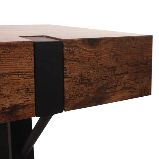 Cosmo Casa - Consoletafel - Telefoontafel / Werktafel / Bijzettafel & Opbergtafel - Metaal - Dark Wild Eiken - 75×100×40 cm