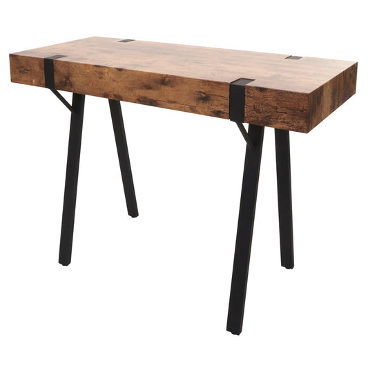 Cosmo Casa - Consoletafel - Telefoontafel / Werktafel / Bijzettafel & Opbergtafel - Metaal - Dark Wild Eiken - 75×100×40 cm
