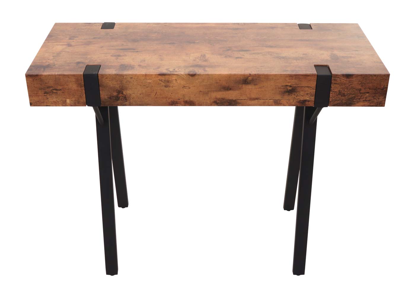Cosmo Casa - Consoletafel - Telefoontafel / Werktafel / Bijzettafel & Opbergtafel - Metaal - Dark Wild Eiken - 75×100×40 cm
