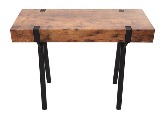 Cosmo Casa - Consoletafel - Telefoontafel / Werktafel / Bijzettafel & Opbergtafel - Metaal - Dark Wild Eiken - 75×100×40 cm