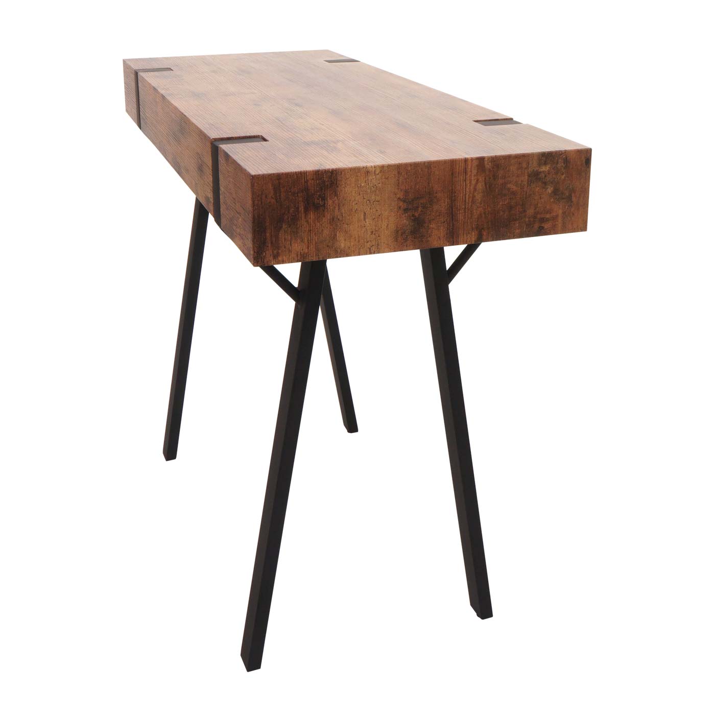 Cosmo Casa - Consoletafel - Telefoontafel / Werktafel / Bijzettafel & Opbergtafel - Metaal - Dark Wild Eiken - 75×100×40 cm