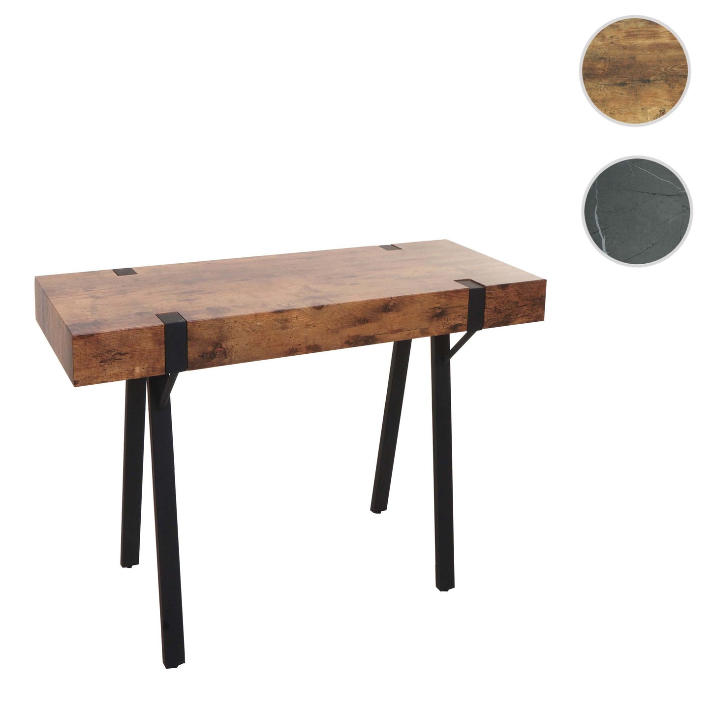 Cosmo Casa - Consoletafel - Telefoontafel / Werktafel / Bijzettafel & Opbergtafel - Metaal - Dark Wild Eiken - 75×100×40 cm