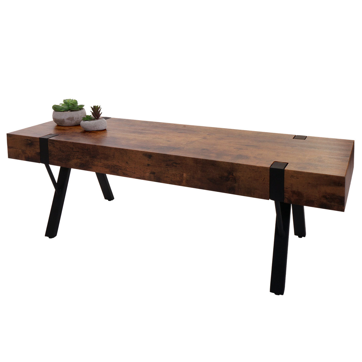 Cosmo Casa - TV-rek - Lowboard TV-tafel - Metaal - Dark Wild Eiken - 42×120×40 cm