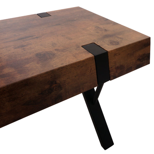 Cosmo Casa - TV-rek - Lowboard TV-tafel - Metaal - Dark Wild Eiken - 42×120×40 cm