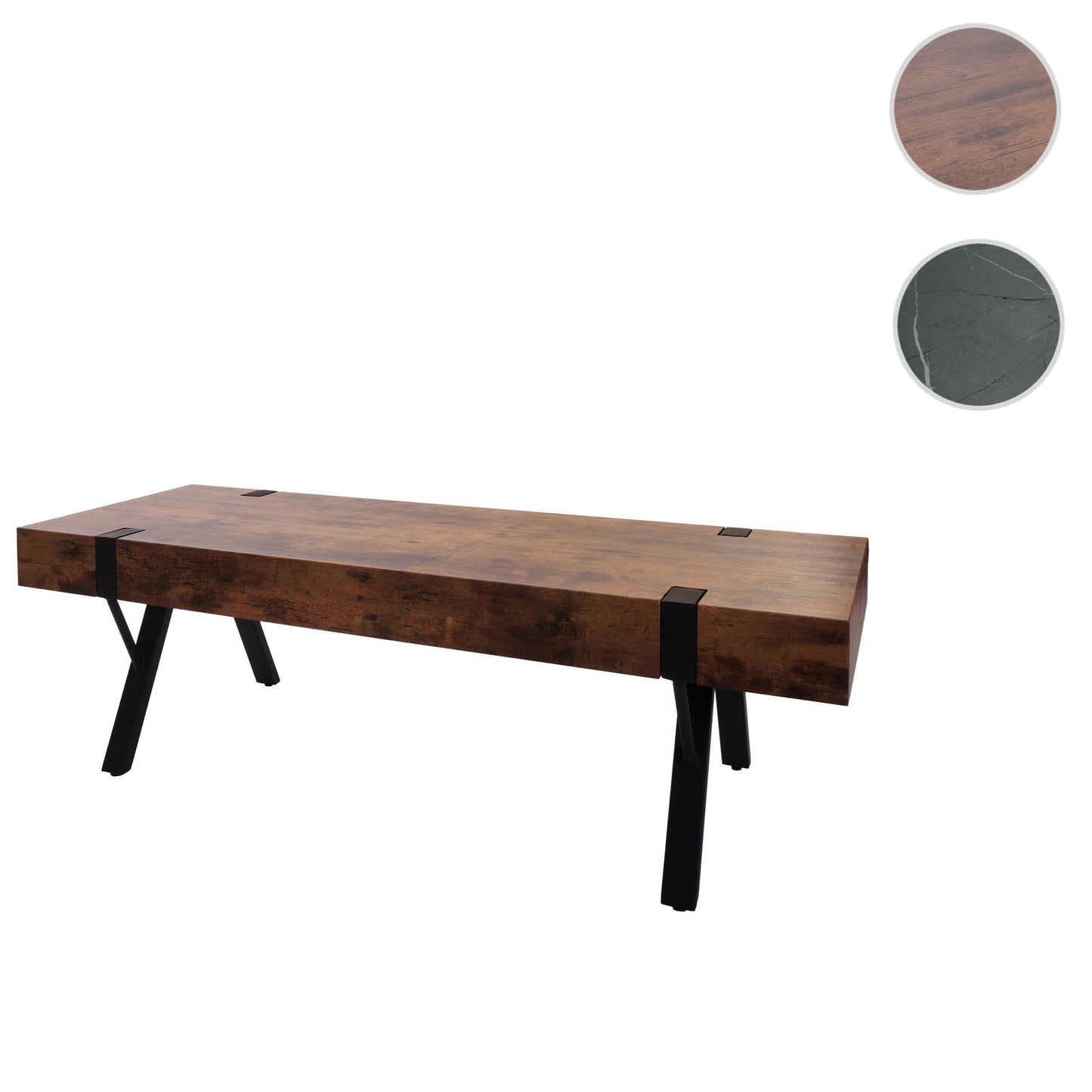 Cosmo Casa - TV-rek - Lowboard TV-tafel - Metaal - Dark Wild Eiken - 42×120×40 cm