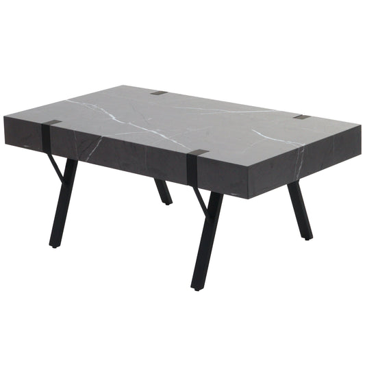 Cosmo Casa - Salontafel - Woonkamertafel / Bijzettafel - Metaal - Marmerlook Grijs - 43×110×60 cm