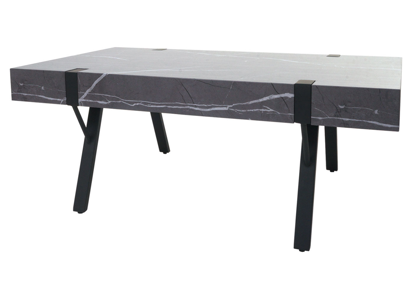 Cosmo Casa - Salontafel - Woonkamertafel / Bijzettafel - Metaal - Marmerlook Grijs - 43×110×60 cm