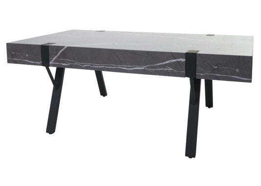 Cosmo Casa - Salontafel - Woonkamertafel / Bijzettafel - Metaal - Marmerlook Grijs - 43×110×60 cm
