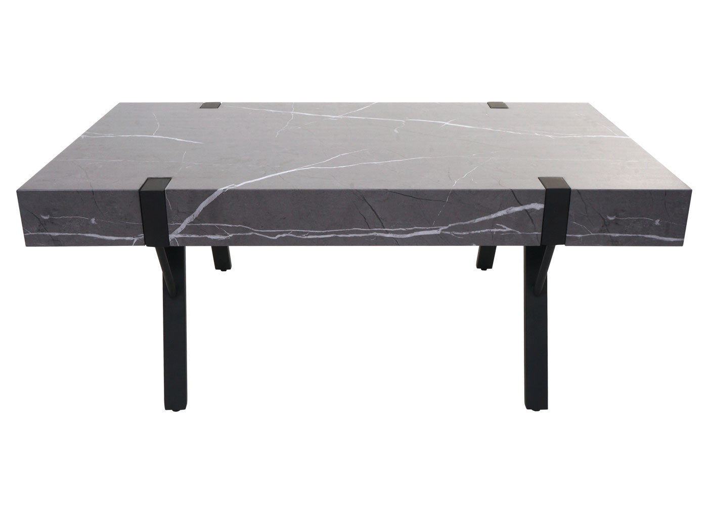 Cosmo Casa - Salontafel - Woonkamertafel / Bijzettafel - Metaal - Marmerlook Grijs - 43×110×60 cm
