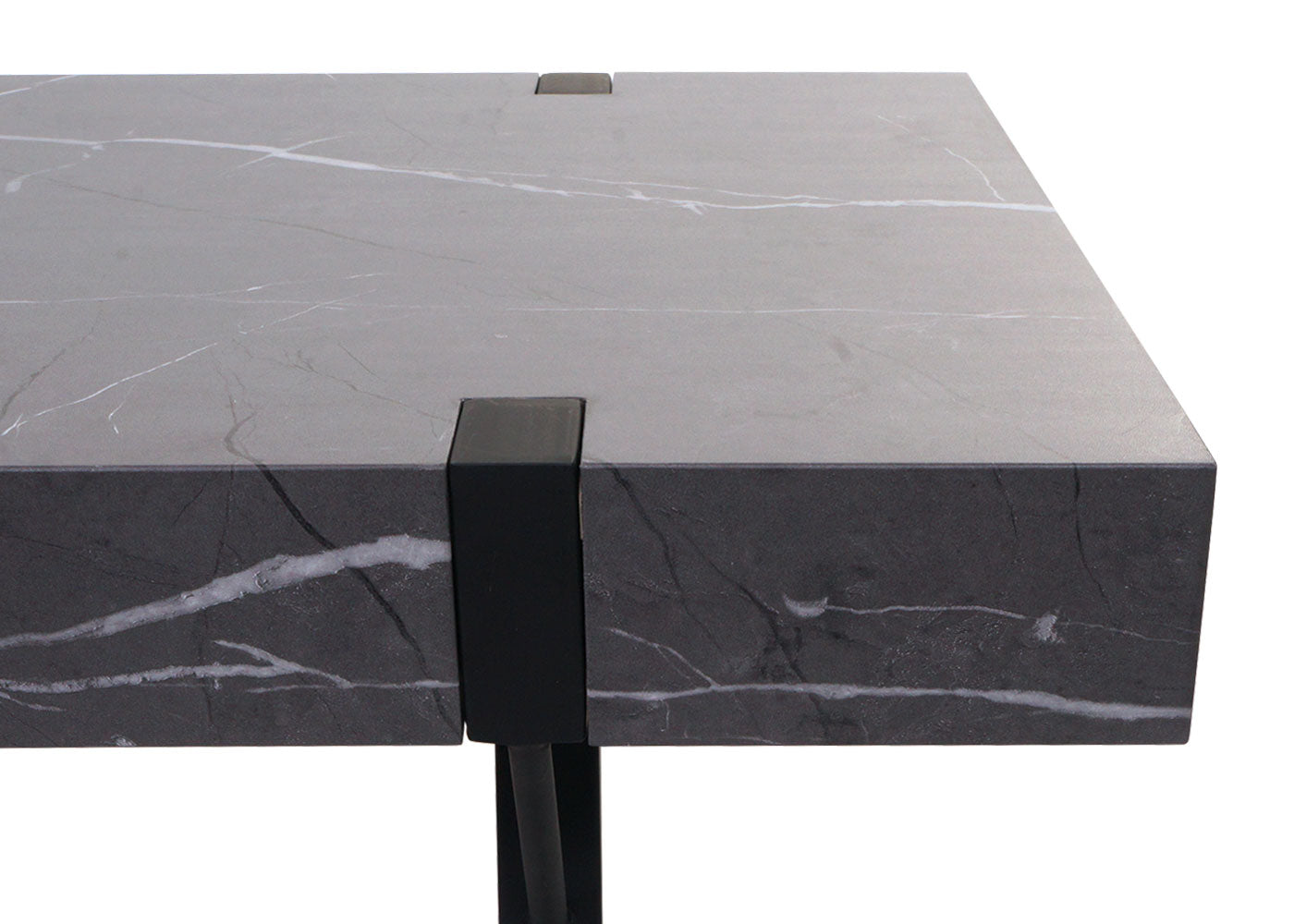 Cosmo Casa - Salontafel - Woonkamertafel / Bijzettafel - Metaal - Marmerlook Grijs - 43×110×60 cm