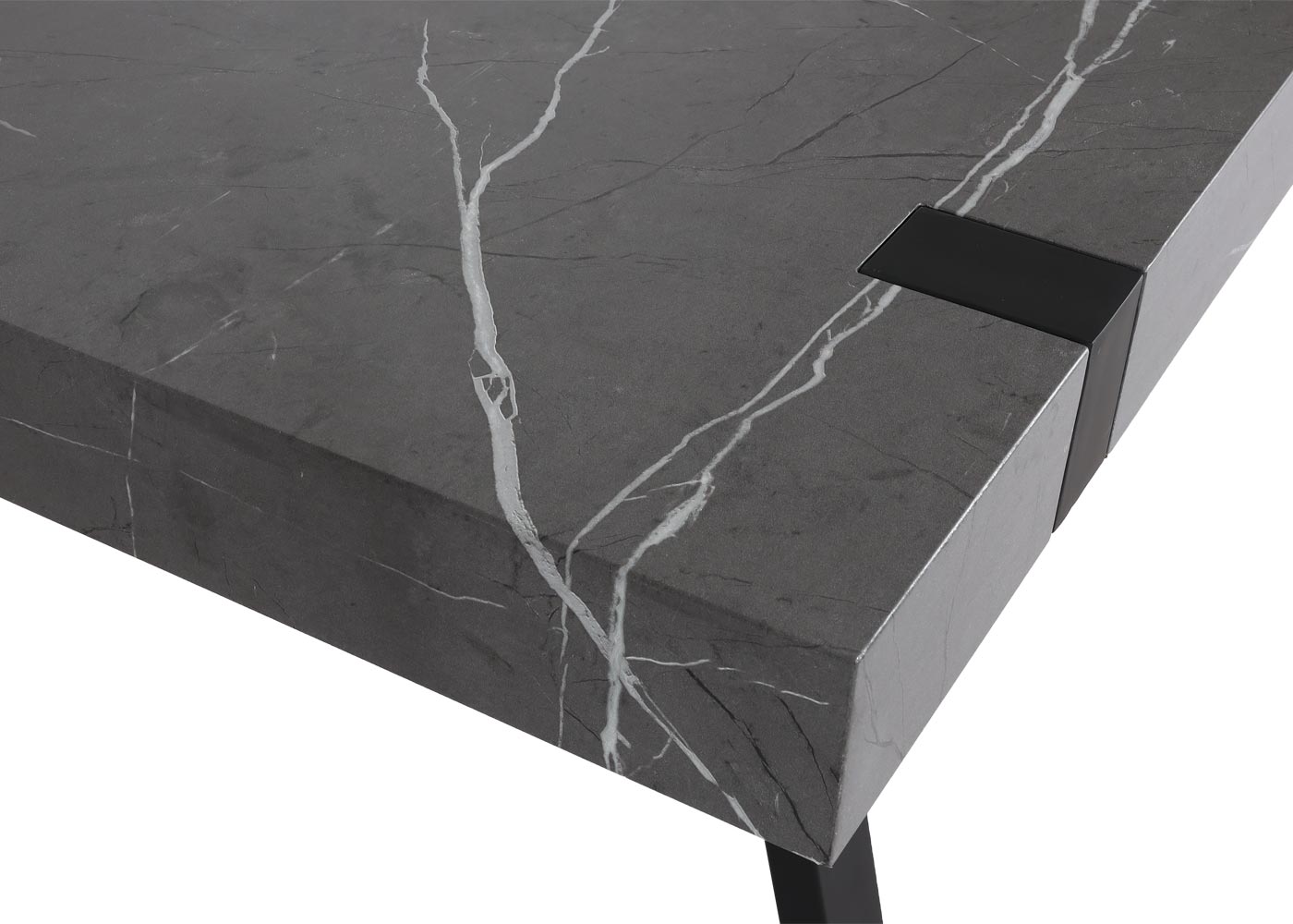 Cosmo Casa - Eettafel - Industrieel metaal frame - Marmerlook - Grijs - 150×90 cm