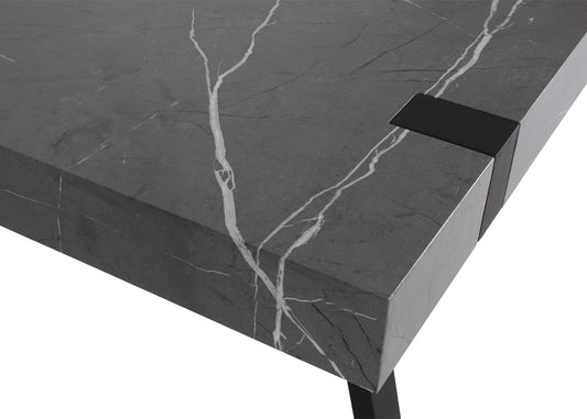 Cosmo Casa - Eettafel - Industrieel metaal frame - Marmerlook - Grijs - 150×90 cm