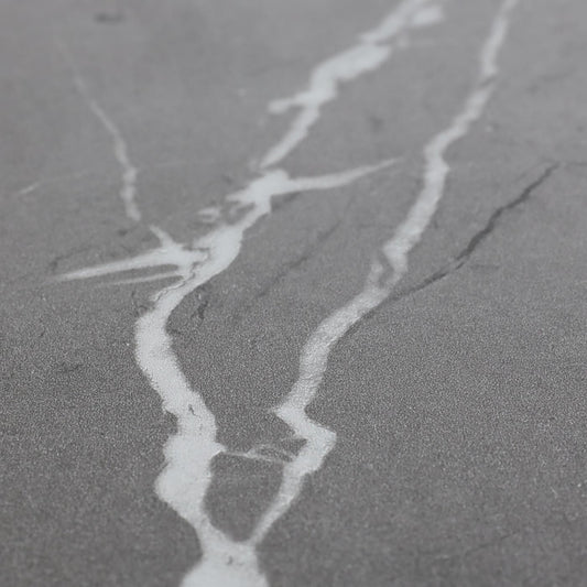 Cosmo Casa - Eettafel - Industrieel metaal frame - Marmerlook - Grijs - 150×90 cm