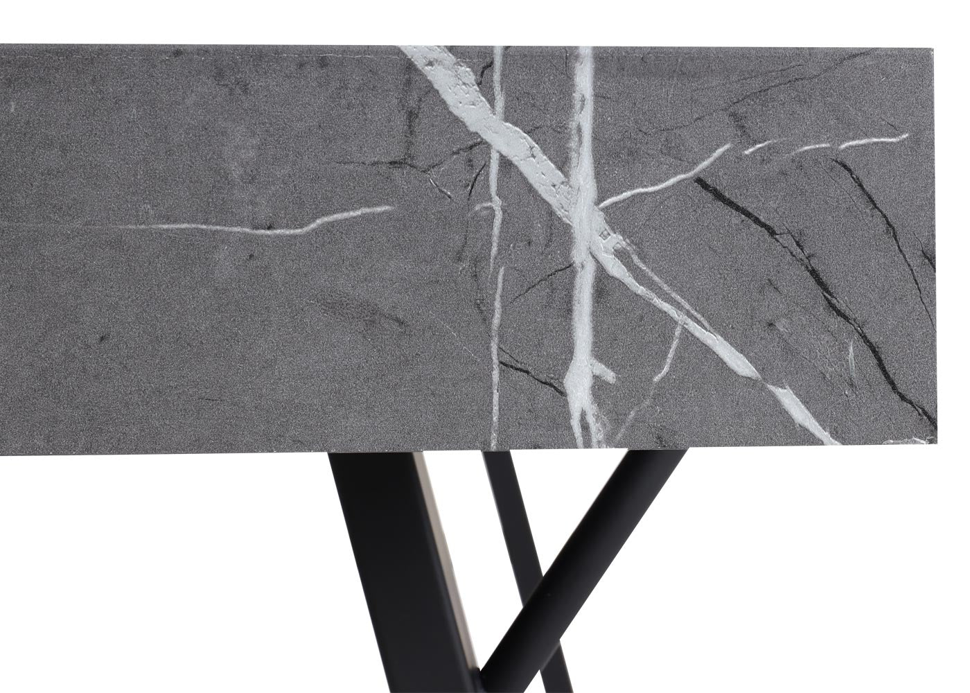 Cosmo Casa - Eettafel - Industrieel metaal frame - Marmerlook - Grijs - 150×90 cm