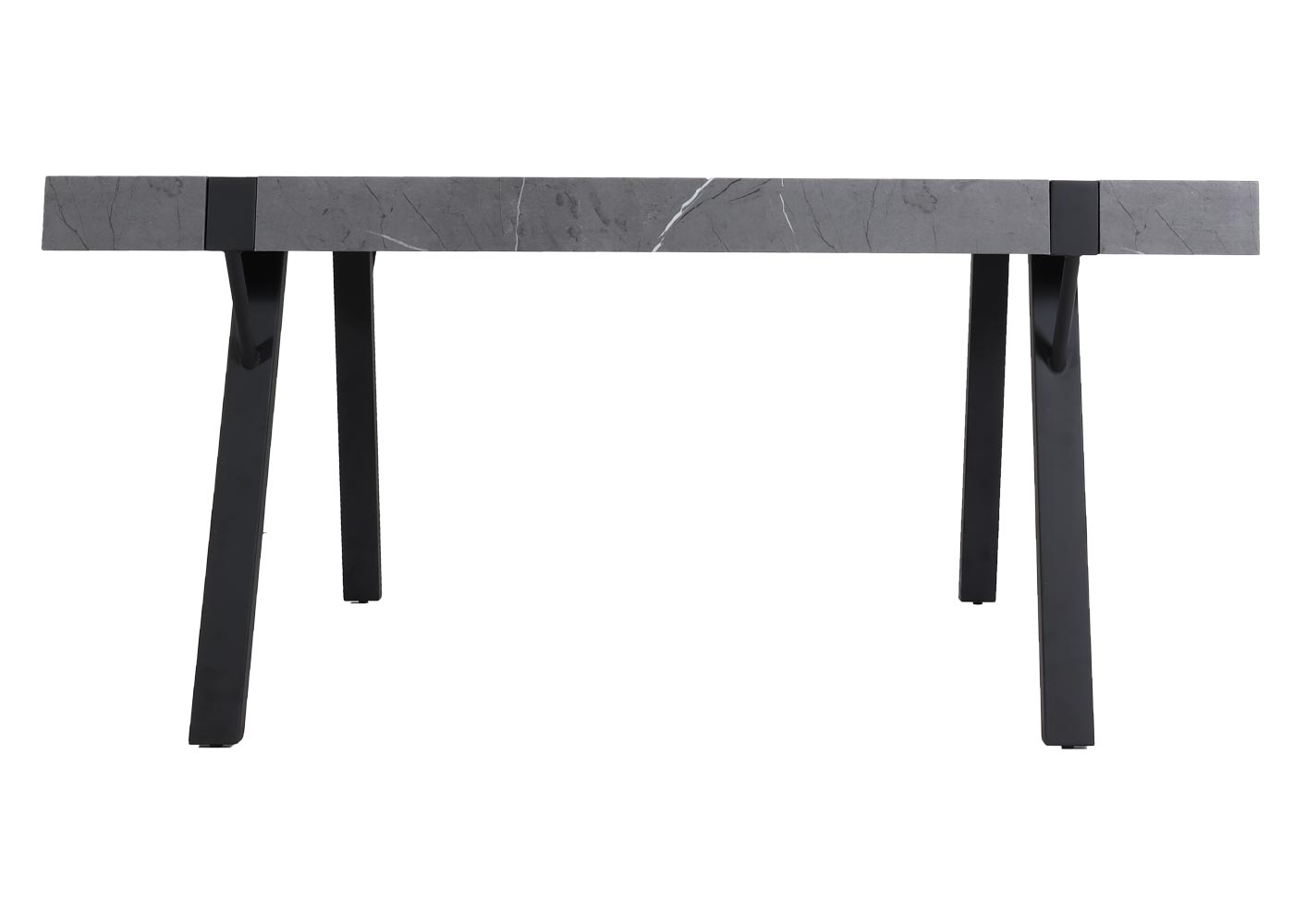 Cosmo Casa - Eettafel - Industrieel metaal frame - Marmerlook - Grijs - 150×90 cm