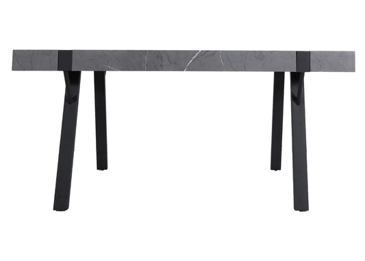 Cosmo Casa - Eettafel - Industrieel metaal frame - Marmerlook - Grijs - 150×90 cm