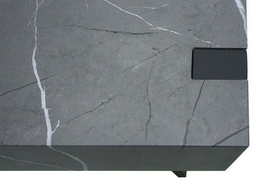 Cosmo Casa - Bijzettafel - Salontafel & Nachtkastje - IJzer & MDF - Marmerlook Grijs - 50×55×50 cm