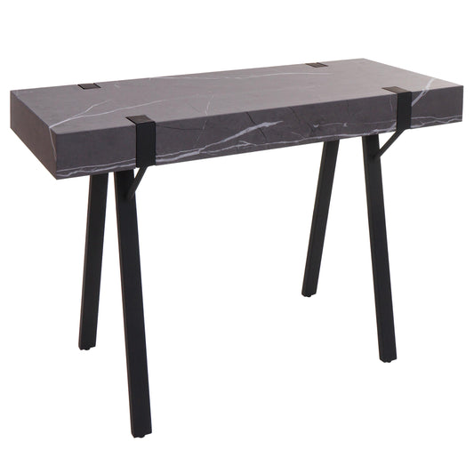 Cosmo Casa - Consoletafel - Telefoontafel / Werktafel / Bijzettafel & Opbergtafel - Metaal - Marmerlook Grijs - 75×100×40 cm
