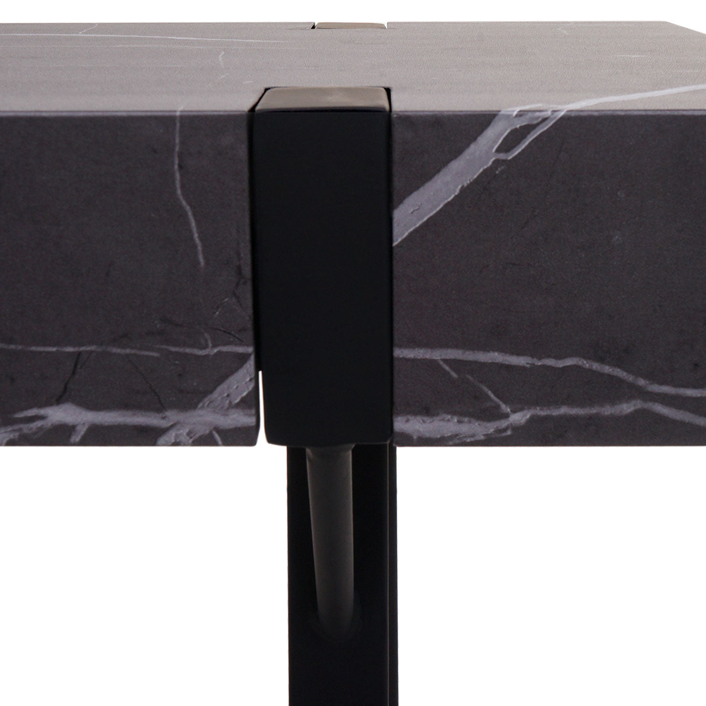 Cosmo Casa - Consoletafel - Telefoontafel / Werktafel / Bijzettafel & Opbergtafel - Metaal - Marmerlook Grijs - 75×100×40 cm