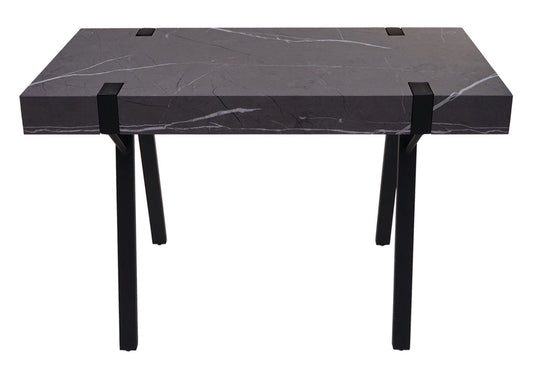 Cosmo Casa - Consoletafel - Telefoontafel / Werktafel / Bijzettafel & Opbergtafel - Metaal - Marmerlook Grijs - 75×100×40 cm