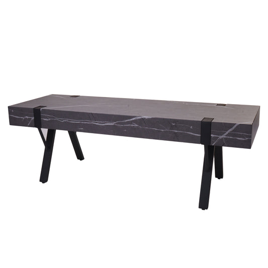 Cosmo Casa - TV-rek - Lowboard TV-tafel - Metaal - Marmerlook Grijs - 42×120×40 cm