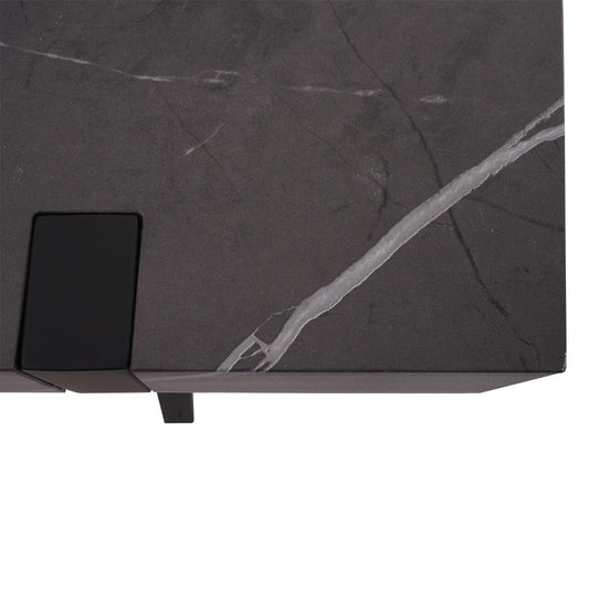 Cosmo Casa - TV-rek - Lowboard TV-tafel - Metaal - Marmerlook Grijs - 42×120×40 cm