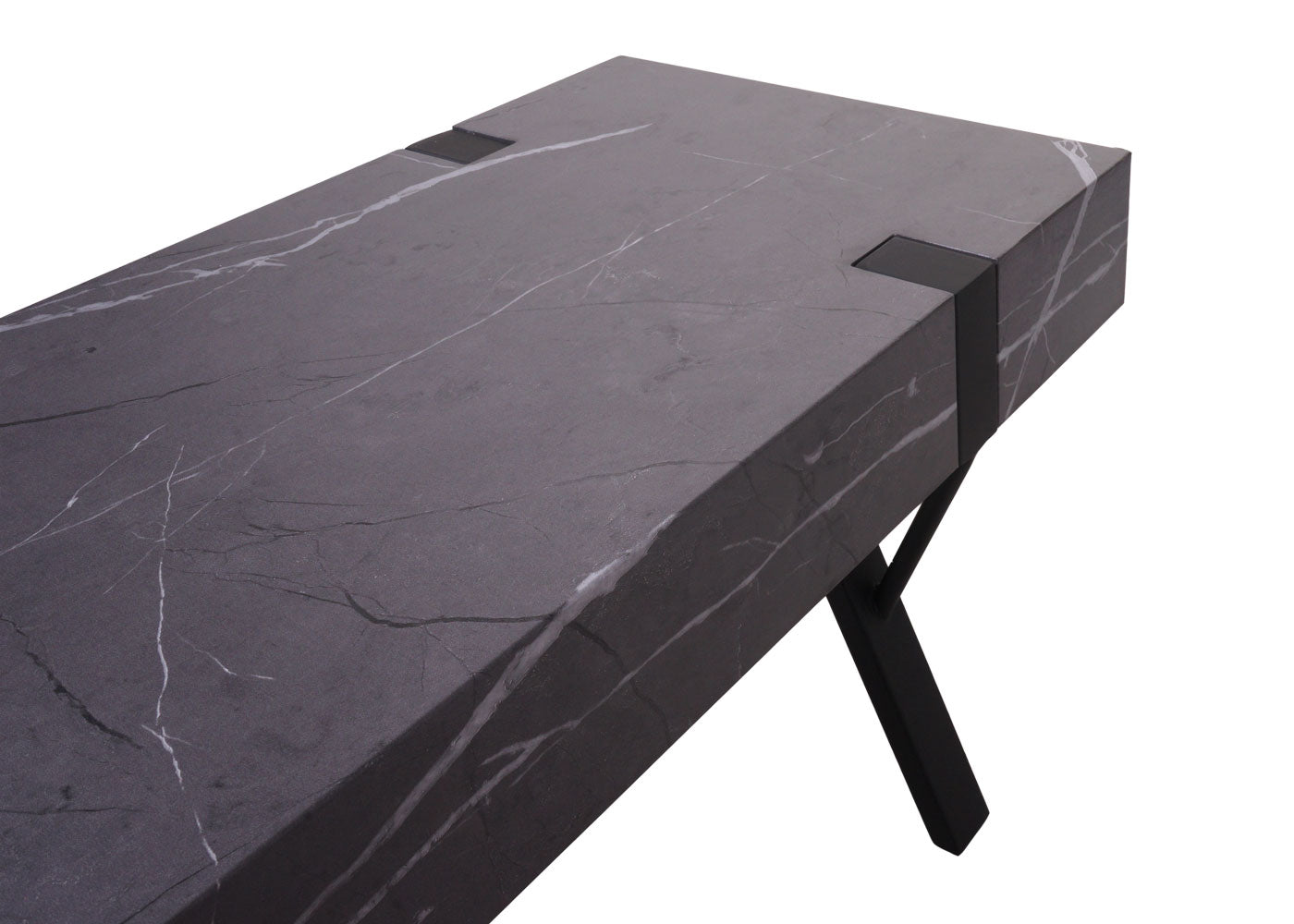 Cosmo Casa - TV-rek - Lowboard TV-tafel - Metaal - Marmerlook Grijs - 42×120×40 cm